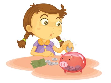 Saving money stock vector. Illustration of small, children - 24321792