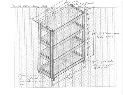 Dustins Rolling Garage Shelf Sketch | Garage shelf, Garage storage shelves, Garage organization ...