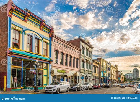 Evening in the Streets of Victoria City - Canada Editorial Image ...