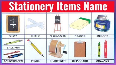 Learn Stationery Names With Pictures For Kids In English, 41% OFF