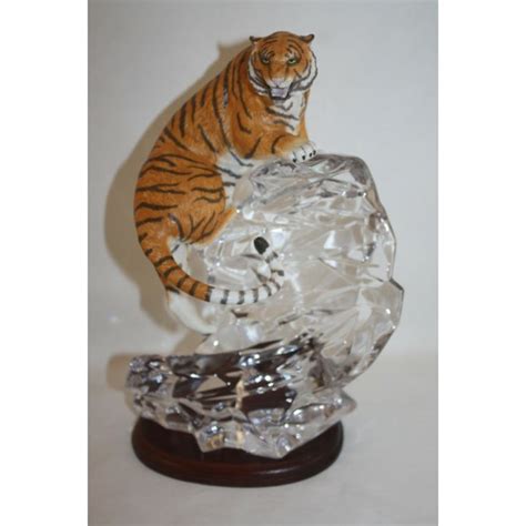 1997 FRANKLIN MINT SIBERIAN TIGER PORCELAIN ON LEAD CRYSTAL SCULPTURE FIGURINE NATIONAL WILDLIFE ...