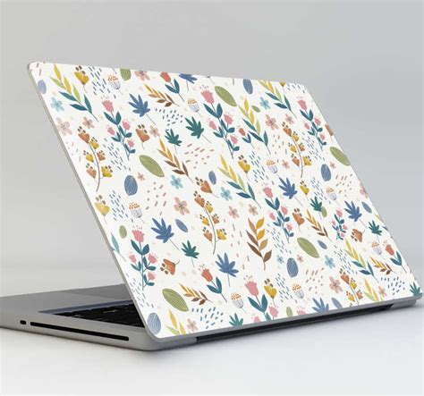 Twig flower pattern laptop sticker - TenStickers