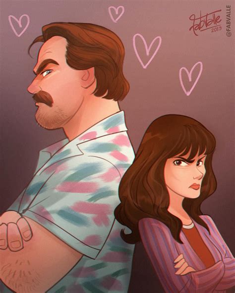 Stranger Things Hopper and Joyce by Fabio Valle, fabvalle, David Harbour, Winona Ryder, Season 3 ...