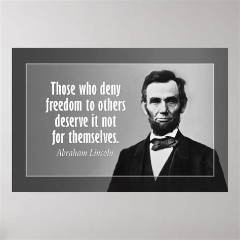 Abraham Lincoln Quote on Slavery and Freedom Poster | Zazzle