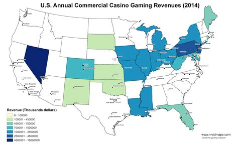 U.S. Annual Commercial Casino Gaming Revenues (2001 - 2015) - Vivid Maps