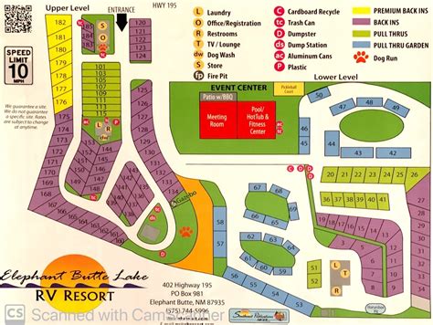 RV Resort Map — Elephant Butte Lake RV Resort