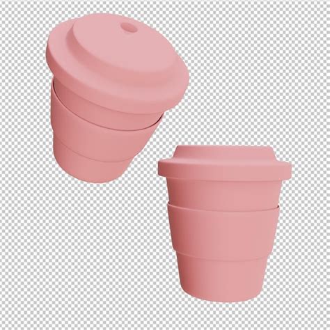 Premium PSD | A pink cup with a lid