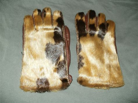 Vintage Seal Skin Fur Brown Leather Gloves by Antiqkollector4ever