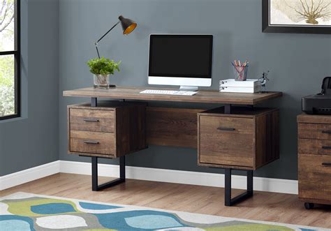 Durable Brown Wood Grain & Black Metal Computer Desk – ComputerDesk.com