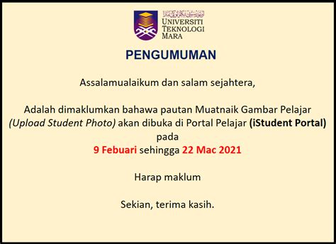 UiTM - iStudent Portal