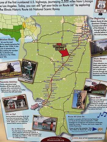 Route 66, the Mother Road, from Chicago thru Illinois, travel guide, photos, map, hotel ...