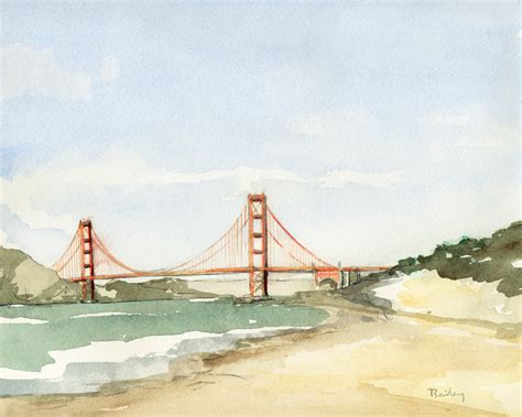 Golden Gate Bridge Watercolor at GetDrawings | Free download