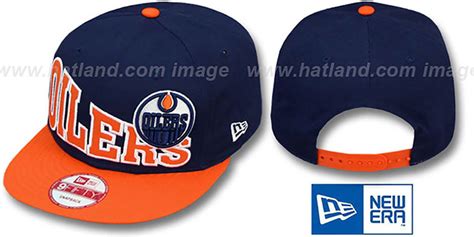 Edmonton Oilers STOKED SNAPBACK Navy-Orange Hat by New Era