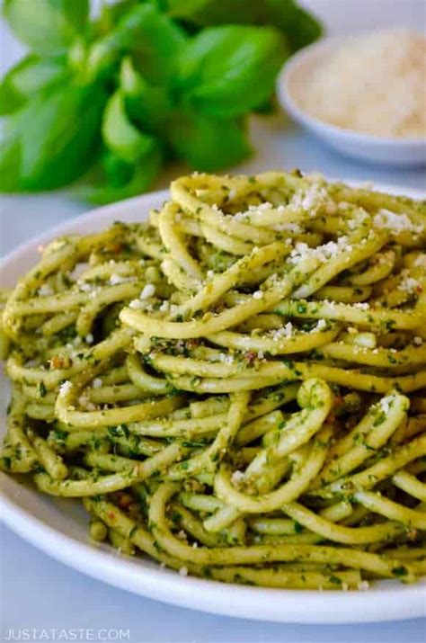 The Best Basil Pesto Pasta | Just a Taste