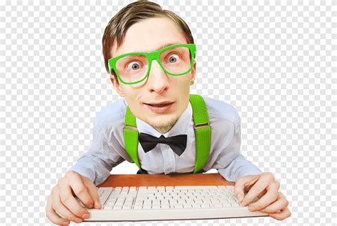 Man touching white computer keyboard, Nerd Geek Machine learning Computer, nerd, game, child png ...