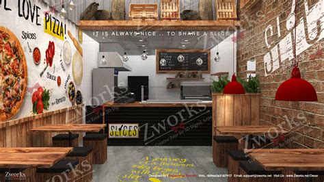 Pizza Restaurant Interior Design 3D Model | Zworks 3D Models