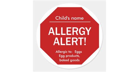 Allergy Alert stickers | Zazzle