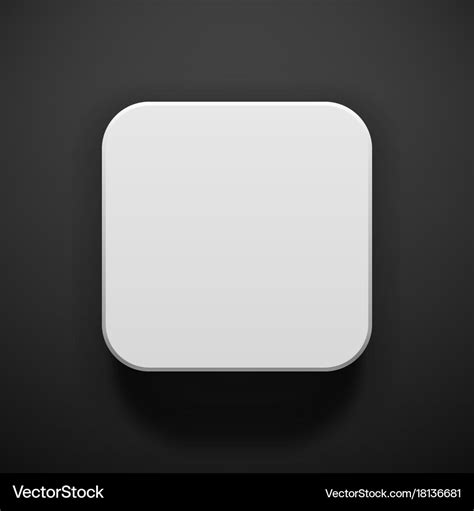 White blank app icon button template Royalty Free Vector