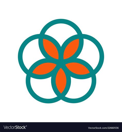 Five circles together teamwork concept Royalty Free Vector | Circle graphic design, Geometric ...