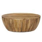 Poly and Bark Goa 36 in. Natural Medium Round Wood Coffee Table HD-LR ...