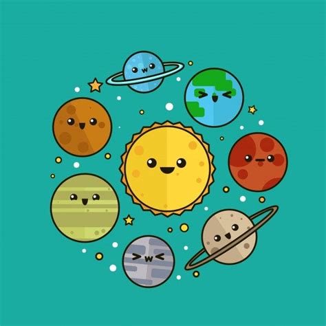 Premium Vector | Cute planets illustration | Cute little drawings ...