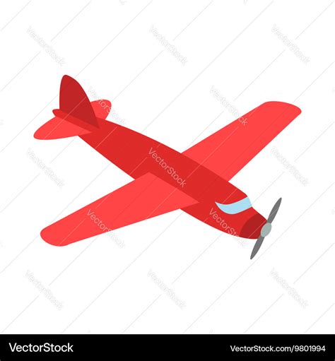 Red plane icon isometric 3d style Royalty Free Vector Image