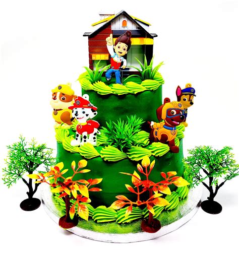 Buy Paw Patrol and Friends Deluxe Cake Topper Set Featuring Paw Patrol Figures and Themed ...