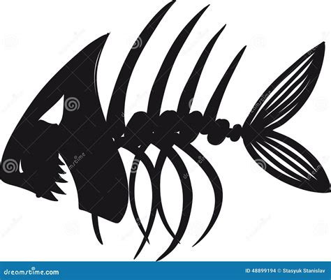 Evil Fish Skeleton stock vector. Illustration of cartoon - 48899194