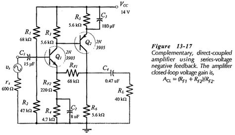 Two Stage Direct Coupled BJT Amplifier Circuit