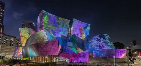 Frank Gehry's Walt Disney Concert Hall illuminates with dream-like visuals - Art Architecture Dezign