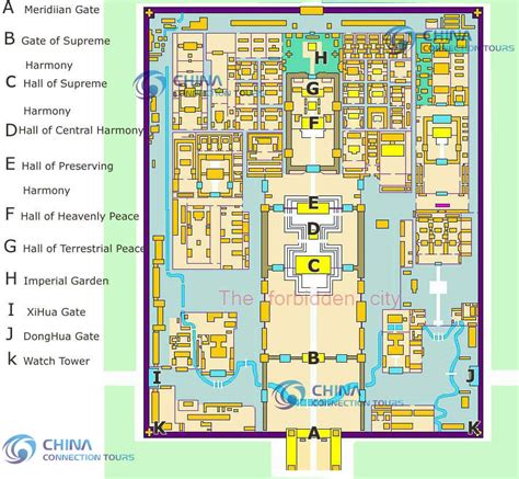 Forbidden City Map, Beijing Forbidden City Map - Beijing Travel Guide