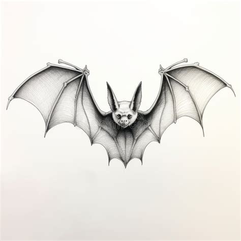 Highly Detailed Black Bat Drawing on White Background Stock Illustration - Illustration of ...