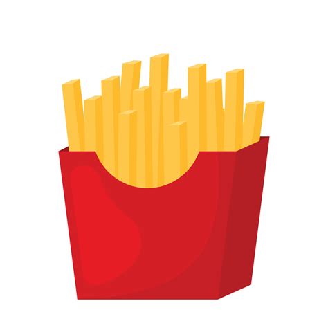 French Fries Vector Fast Food Icon Clipart Cartoon Animated ...