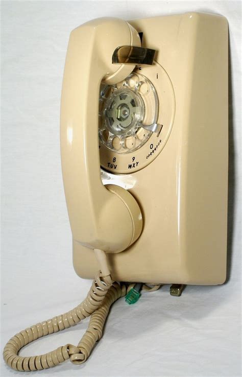 RETRO CLASSIC BEIGE ITT 554 ROTARY DIAL WALL PHONE TELEPHONE WORKS CURLY CORD Telephone Vintage ...