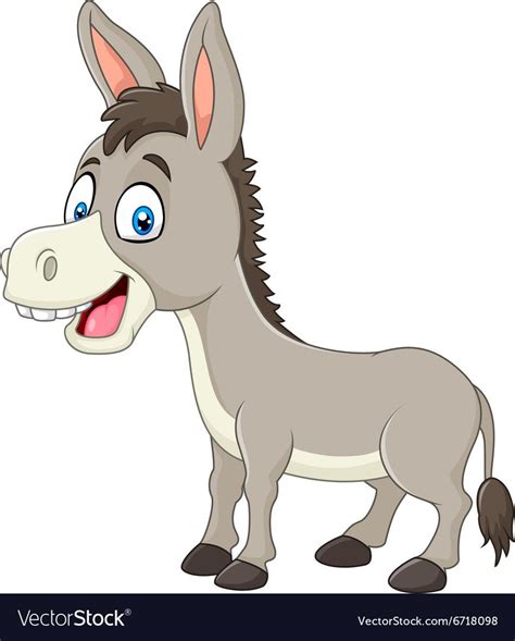 Illustration of Cartoon happy donkey isolated on white background. Download a Free Preview or ...