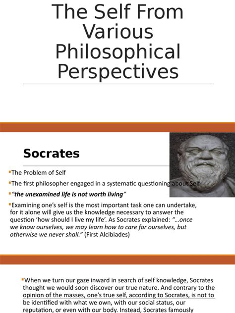 The Self From Various Philosophical Perspectives | PDF | Soul | Socrates