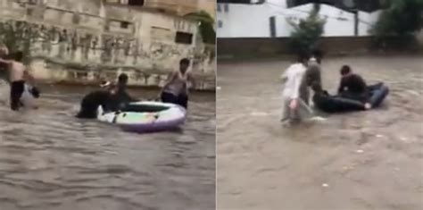 Karachiites Have Found A New Mode Of Transportation After Rain Today