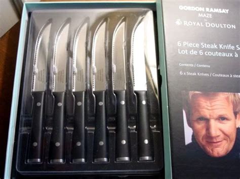 Gordon Ramsay Royal Doulton 6 Pc MAZE Steak Knife Set - NEW / BOX!