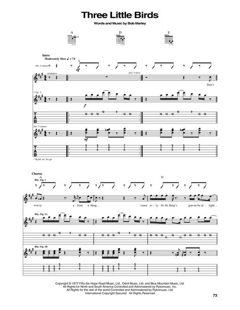 Three Little Birds by Bob Marley - Guitar Tab - Guitar Instructor