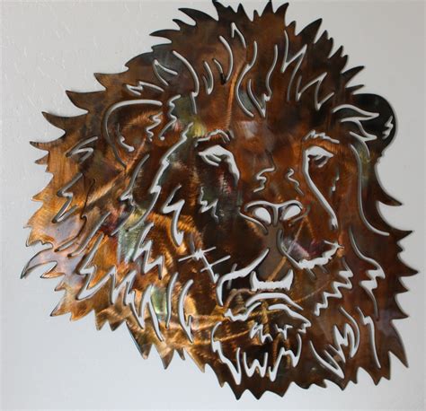 Mighty Lion Head Metal Wall Art