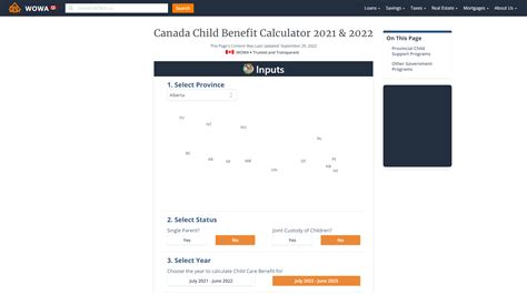 Home Design 209uu9: Child Tax Benefit Calculator Canada