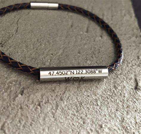 Engraved Coordinates Bracelets, Gps Coordinate Bracelet, Boyfriend ...