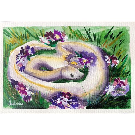 Snake Painting Animal Original Art White Python Artwork Smal - Inspire ...