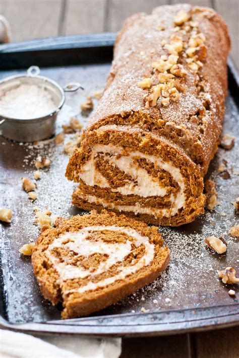 Gingerbread Roll Cake with Eggnog Cream Cheese Filling | NeighborFood