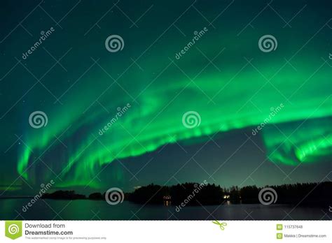 Aurora Borealis, Northern Lights, in Finland. Stock Photo - Image of geomagnetic, arctic: 115737648