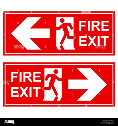 Emergency exit sign. Man running out fire exit Stock Vector Image & Art ...