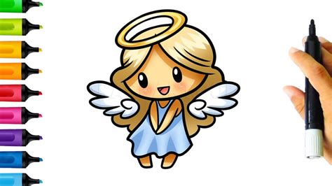 How to draw a angel step by step | Cute Angel Drawing easy - YouTube