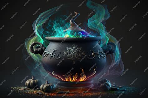 Premium Photo | Cauldron with magic potion ai witchcraft cauldron