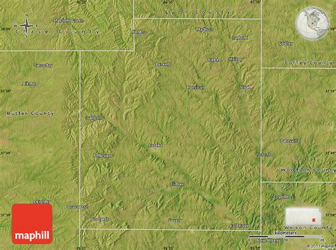 Satellite Map of Greenwood County