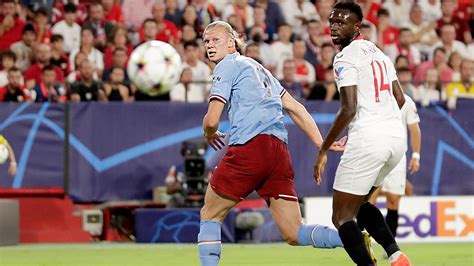 Erling Haaland at the double as Manchester City cruise past Sevilla in ...